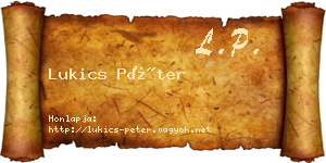 Lukics Péter névjegykártya