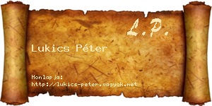 Lukics Péter névjegykártya